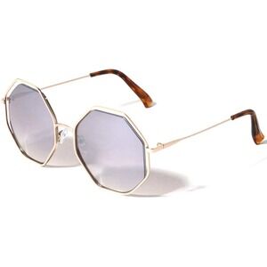 Octagon Sunglasses‎ Gold Frame Tortoise Temple Tips Fashion Eyewear Lentes Gafas